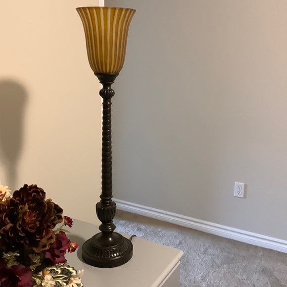 2  Murano Crystal table lamps with metal base .2 level lamp 27.5 inch length, - Picture 14 of 16